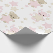 PINK & TAN TEDDY BÄREN MIT STERN GESCHENKPAPIER (Ecke)