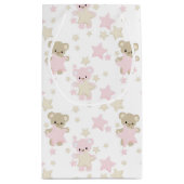 PINK & TAN TEDDY BÄREN UND STERNE KLEINE GESCHENKTÜTE (Rückseite)