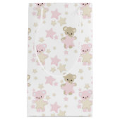 PINK & TAN TEDDY BÄREN UND STERNE KLEINE GESCHENKTÜTE (Vorderseite)