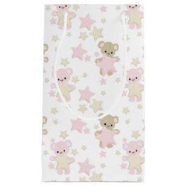 PINK & TAN TEDDY BÄREN UND STERNE KLEINE GESCHENKTÜTE