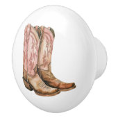Pink Tan Western Cowgirl Boots Keramikknauf (Rechts)