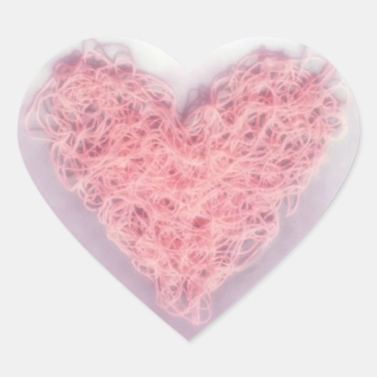 Pink Tangled Heart Herz-Aufkleber (Vorderseite)