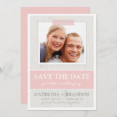 Pink Tape on Wood Foto Ankündigung Datum freihalte (Vorne/Hinten)