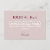Pink Tarot Babydusche Bücher für die Babyumschließ Begleitkarte (Rückseite)