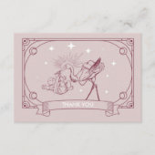 Pink Tarot Babydusche Danke Karte (Vorderseite)