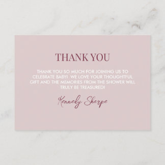 Pink Tarot Babydusche Danke Karte