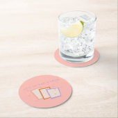 Pink Tarot Card Ästhetik Runder Pappuntersetzer (Vor Ort)