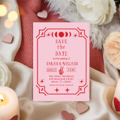 pink tarot Goth save the date wedding Invitation Einladung