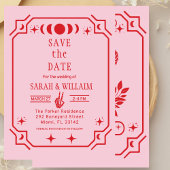 pink tarot Goth save the date wedding Invitation Einladung