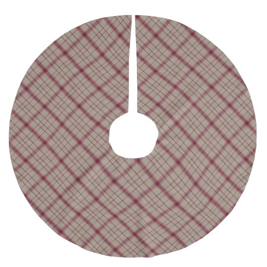 Pink Tartan Brushed Polyester Tree Skirt Weihnachtsbaumdecke (Vorderseite)
