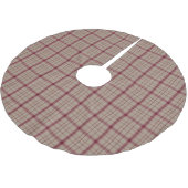 Pink Tartan Brushed Polyester Tree Skirt Weihnachtsbaumdecke (Schrägansicht)