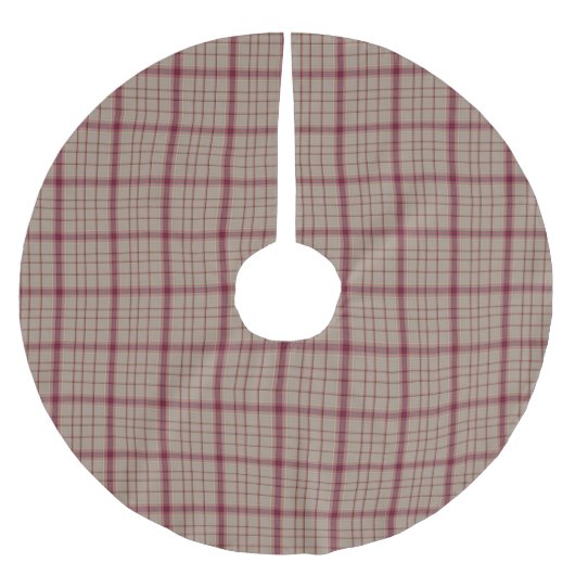 Pink Tartan Brushed Polyester Tree Skirt Weihnachtsbaumdecke (Vorderseite)