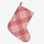 Pink Tartan Dog Christmas Stocking Großer Weihnachtsstrumpf (Vorderansicht (hängend))