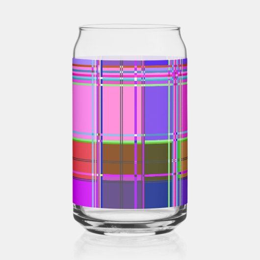 Pink tartan Fabric Pattern Cloth Madras Dosenglas (Vorderseite)