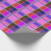 Pink tartan Fabric Pattern Cloth Madras Geschenkpapier (Ecke)