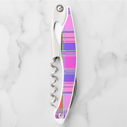 Pink tartan Fabric Pattern Cloth Madras Kellnermesser (Vorderseite)