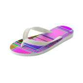 Pink tartan Fabric Pattern Cloth Madras Kinderbadesandalen (Schrägansicht)