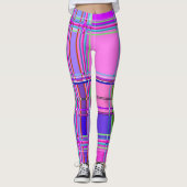 Pink tartan Fabric Pattern Cloth Madras Leggings (Vorderseite)