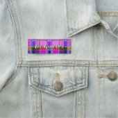 Pink tartan Fabric Pattern Cloth Madras Namensschild (Beispiel)