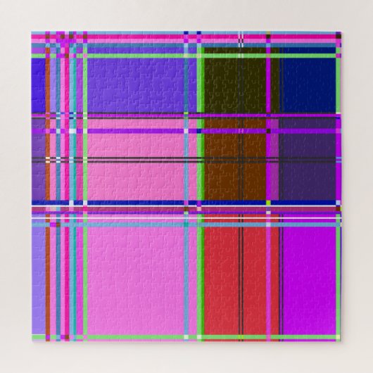 Pink tartan Fabric Pattern Cloth Madras Puzzle (Vertikal)