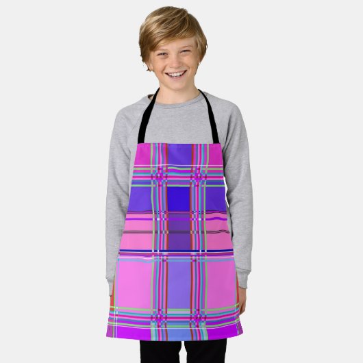 Pink tartan Fabric Pattern Cloth Madras Schürze (Getragen)