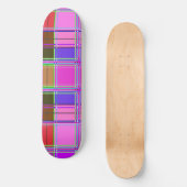Pink tartan Fabric Pattern Cloth Madras Skateboard (Vorderseite)