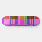 Pink tartan Fabric Pattern Cloth Madras Skateboard (Horizontal)