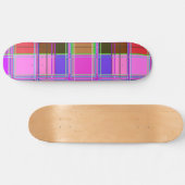 Pink tartan Fabric Pattern Cloth Madras Skateboard (Horizontal)
