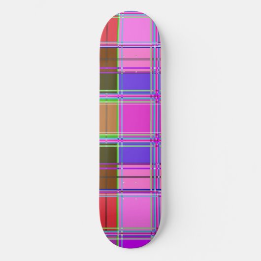 Pink tartan Fabric Pattern Cloth Madras Skateboard (Vorderseite)