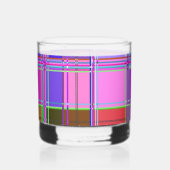 Pink tartan Fabric Pattern Cloth Madras Whiskyglas (Rückseite)