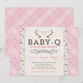 Pink Tartan Karierte Paare Kinderdusche für Mädche Einladung