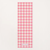 Pink Tartan Kariertes Muster Personalisierter Name Yogamatte (Vorderseite)