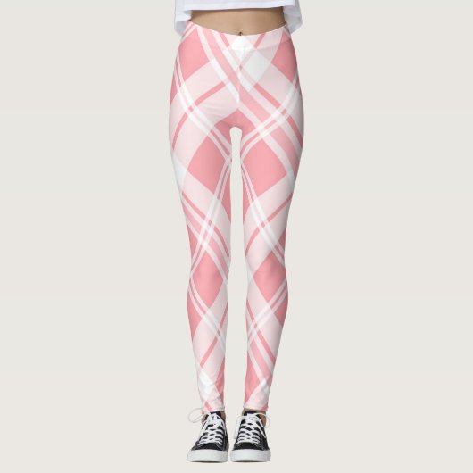 Pink Tartan Muster Leggings (Vorderseite)