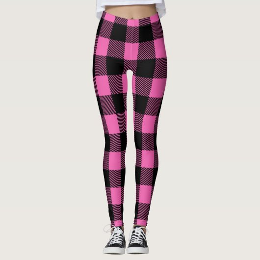 Pink Tartan Muster Leggings (Vorderseite)