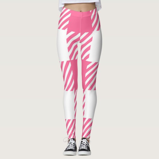 Pink Tartan Muster Leggings (Vorderseite)