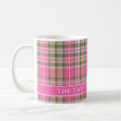 Pink Tartan Plaid Family Name Kaffeetasse (Links)