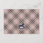 Pink Tartan Plaid Rocking Horse Detail Insert Card (Rückseite)