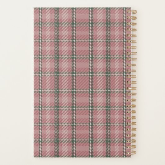 Pink Tartan Planner Planer (Rückseite)