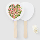 Pink Tartan Scottish Monstera Watercolour Botanic Fächer (Vorne und Hinten)