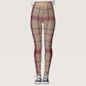 Pink Tartan Weihnachten Leggings (Vorderseite)