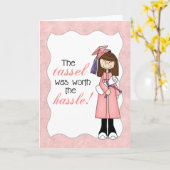 Pink Tassel war der Hassle Girl Abschluss wert Karte (Gelbe Blume)