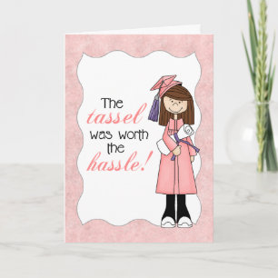 Pink Tassel war der Hassle Girl Abschluss wert Karte