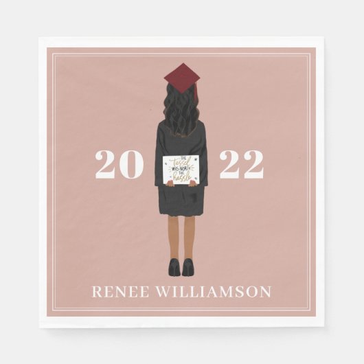 Pink Tassel war die Hassle Graduation Party Serviette (Vorderseite)