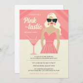Pink-tastisches Cocktail Party Geburtstag Einladung (Vorne/Hinten)