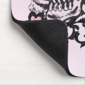 Pink Tattoo Skull Mousepad (Ecke)