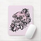 Pink Tattoo Skull Mousepad (Mit Mouse)