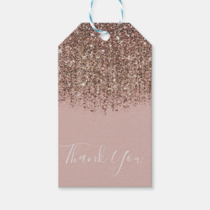 Pink Taupe Bronze Gold Glitter Glam Partygeschenk Geschenkanhänger