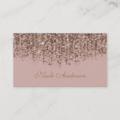 Pink Taupe Bronze Gold Glitzer Glam Visitenkarte (Vorderseite)