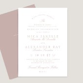Pink Taupe Classic Calligraphy Formal Wedding Einladung
