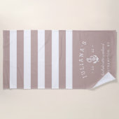 Pink Taupe Personalisiert Bachelorette Wochenende Strandtuch (Vorderseite)